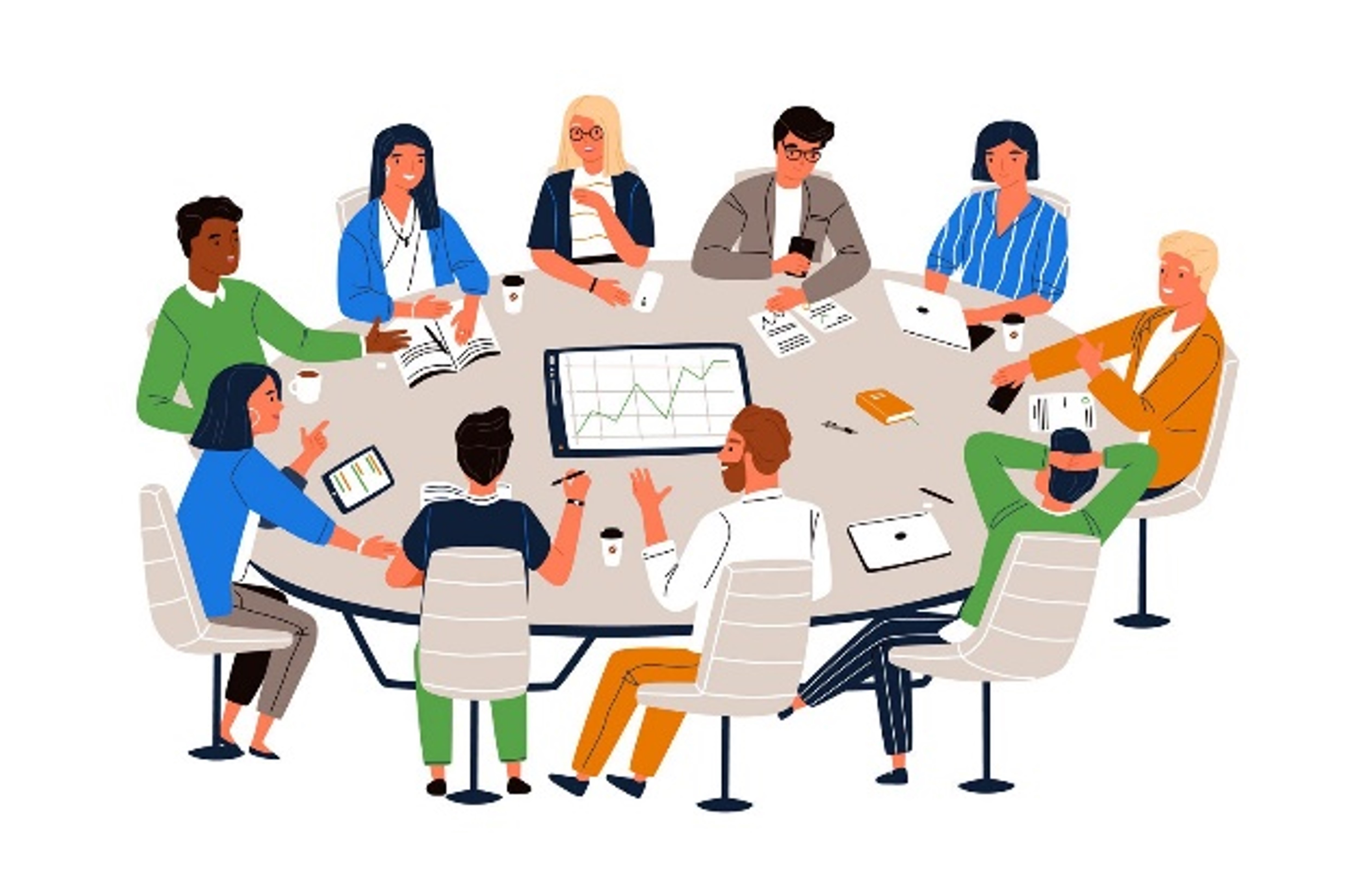 Graphic of a meeting